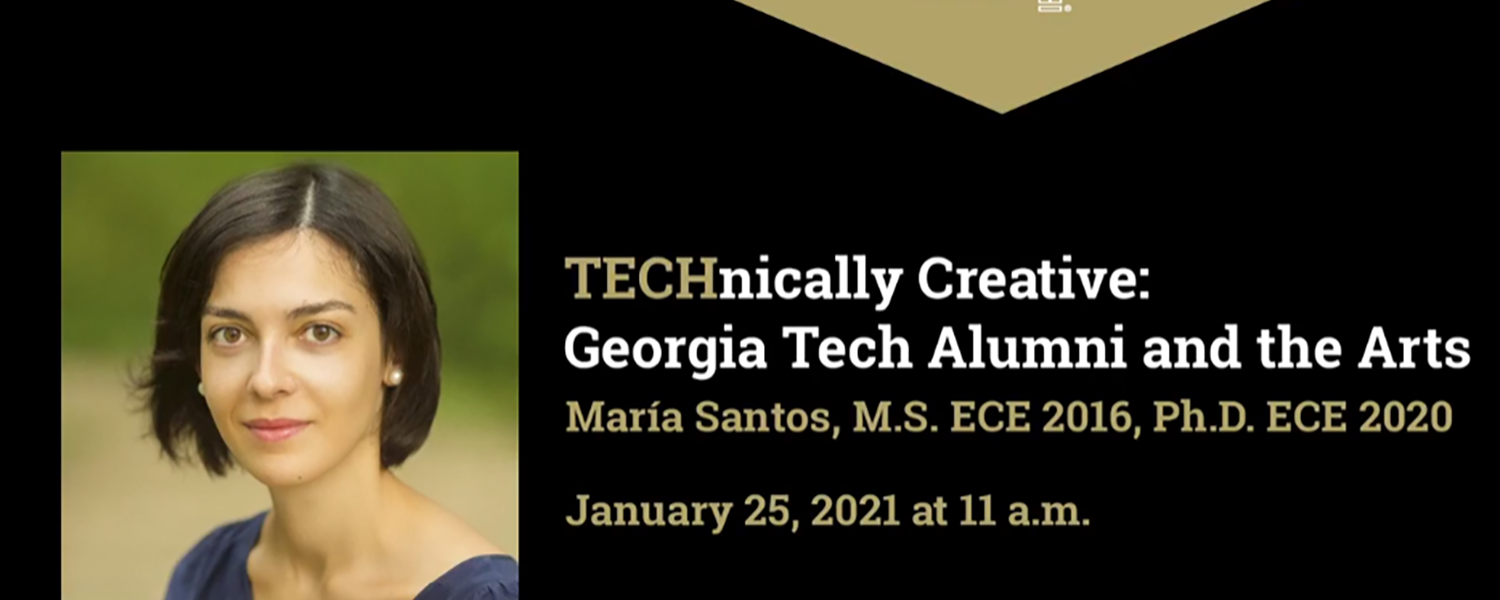 TECHnically Creative María Santos Facebook event banner.