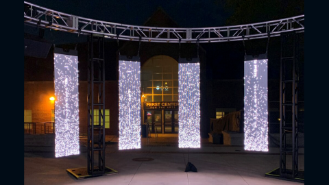 Amygdala Installation at night. Photo courtesy of Matt Wharton