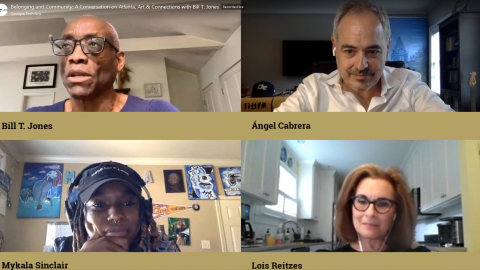 Bill T. Jones, Ángel Cabrera, Mykala Sinclair, Lours Reitzes, during the Facebook conversation.