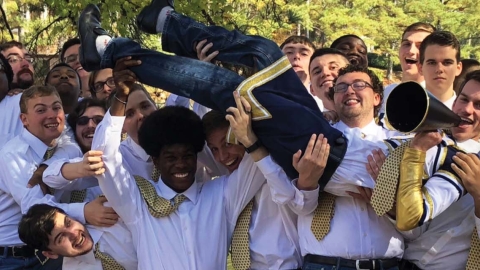Members of the Georgia Tech Glee Club goofing around.