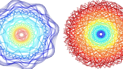 multi-colored pen and ink drawings of circular patterns