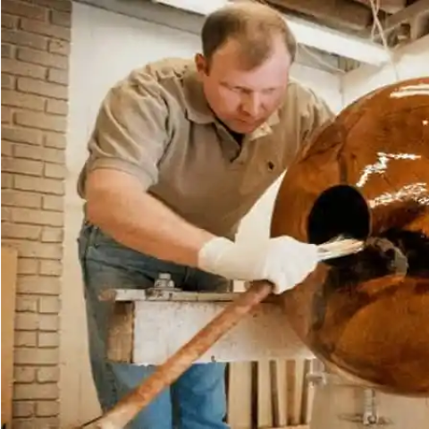 Matt Moulthrop shapes a bowl in a studio.